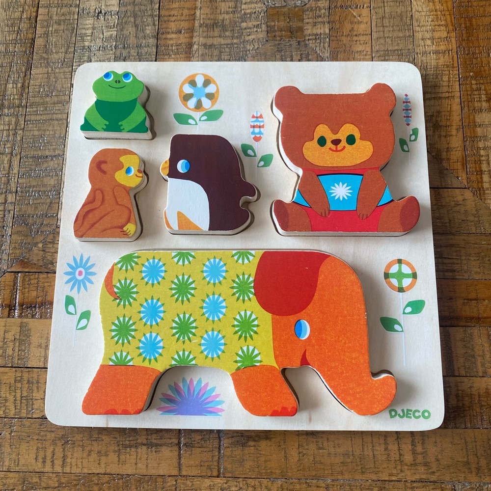 Djeco Woodypile Animal Puzzle - With Box